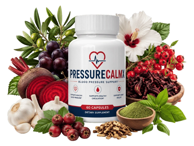 PressureCalmX blood pressure support supplement bottle