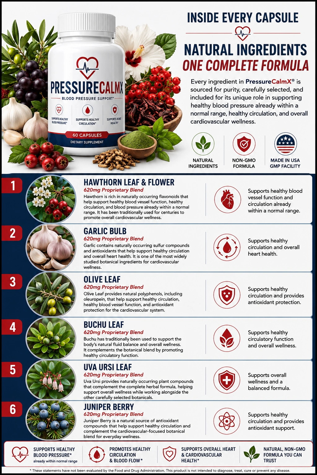 PressureCalmX complete ingredients overview